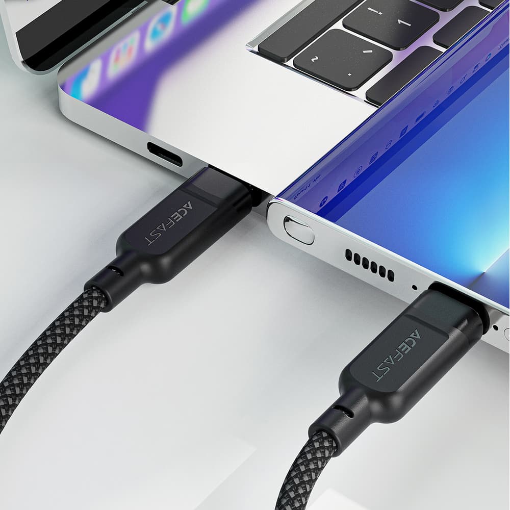 Acefast C5 USB-C - USB-C / USB-C 2v1 kabel, 100W, 480Mb/s - črn 7