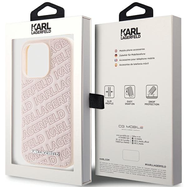 Karl Lagerfeld ovitek Quilted K Pattern za iPhone 15 Pro Max - roza 8