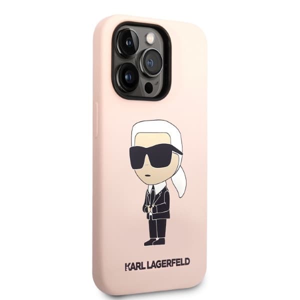 Karl Lagerfeld Silicone Ikonik ovitek za iPhone 14 Pro Max - roza 4