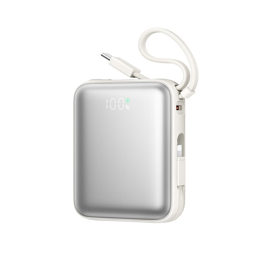 Joyroom JR-PBF27 Powerbank 10000mAh 22.5W z vgrajenima USB-C in Lightning kabloma (bel)