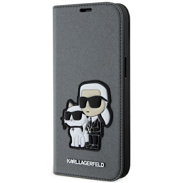 Karl Lagerfeld KLBKP14SSANKCPG etui za iPhone 14 6.1" srebrna/srebrna Saffiano Karl & Choupette