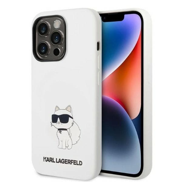 Etui Karl Lagerfeld Silicone Choupette za iPhone 14 Pro - bel