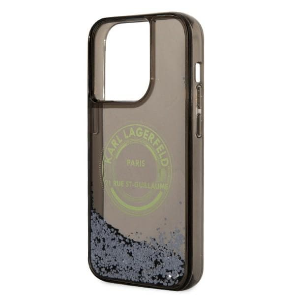 Etui Karl Lagerfeld Liquid Glitter RSG za iPhone 14 Pro - črni 7