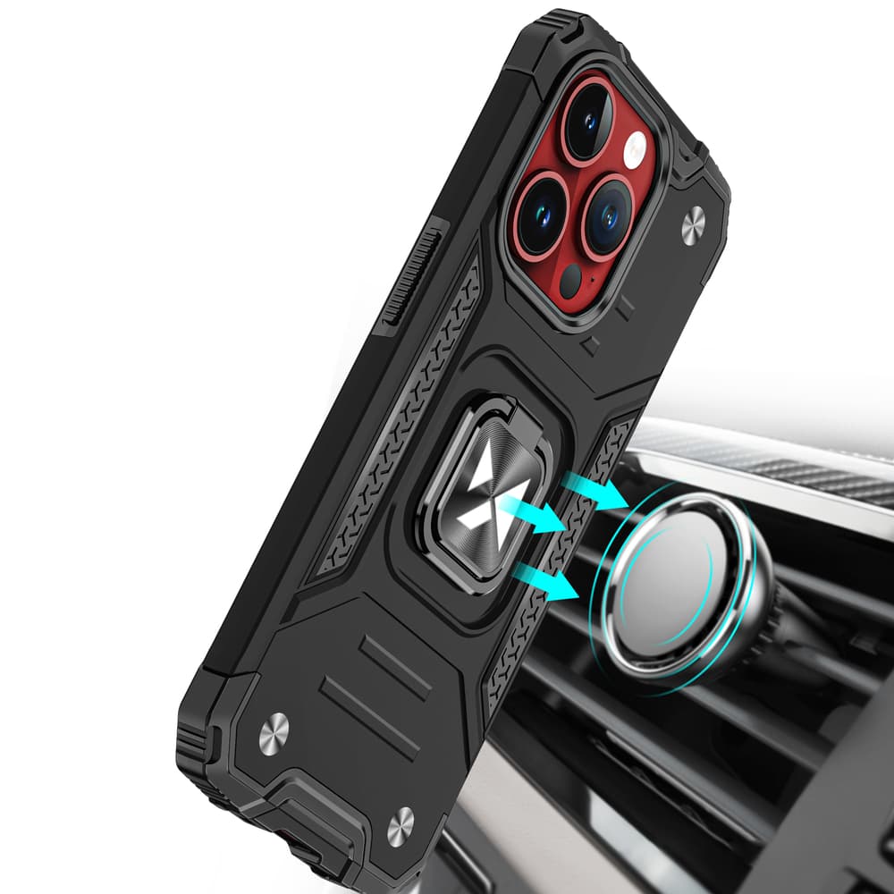 Wozinsky Ring Armor ovitek za iPhone 15 Pro Max s stojalom in obročem - zlat 6