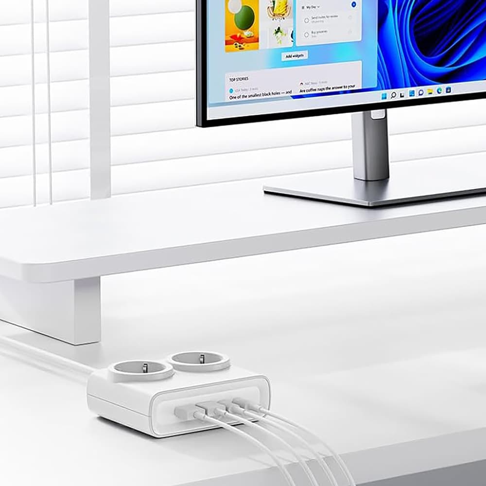 Orico PDC25 25W 6in1 napajalnik: 2x AC + 2x USB-A + 2x USB-C, bel 3