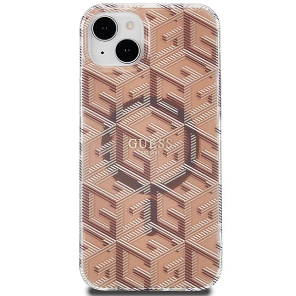 Guess IML GCube MagSafe etui za iPhone 15 / 14 / 13 - rjava 3