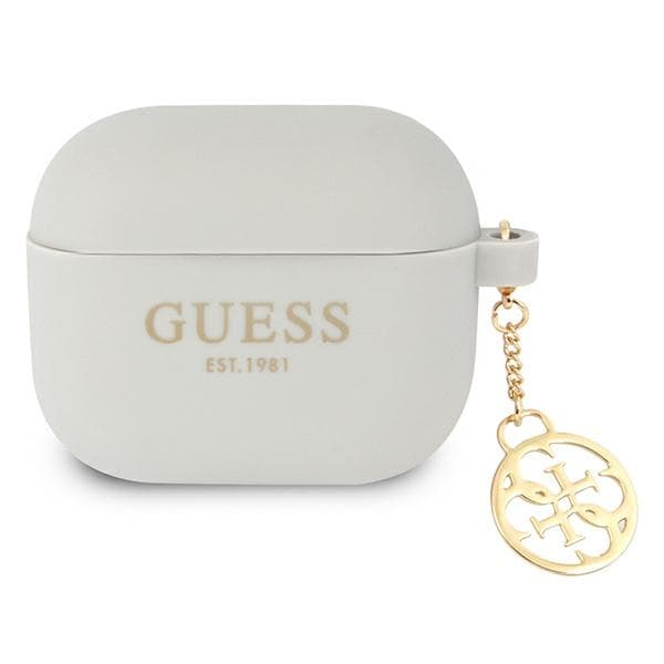 Ovitek za AirPods 3 Guess Silicone Charm 4G, siv