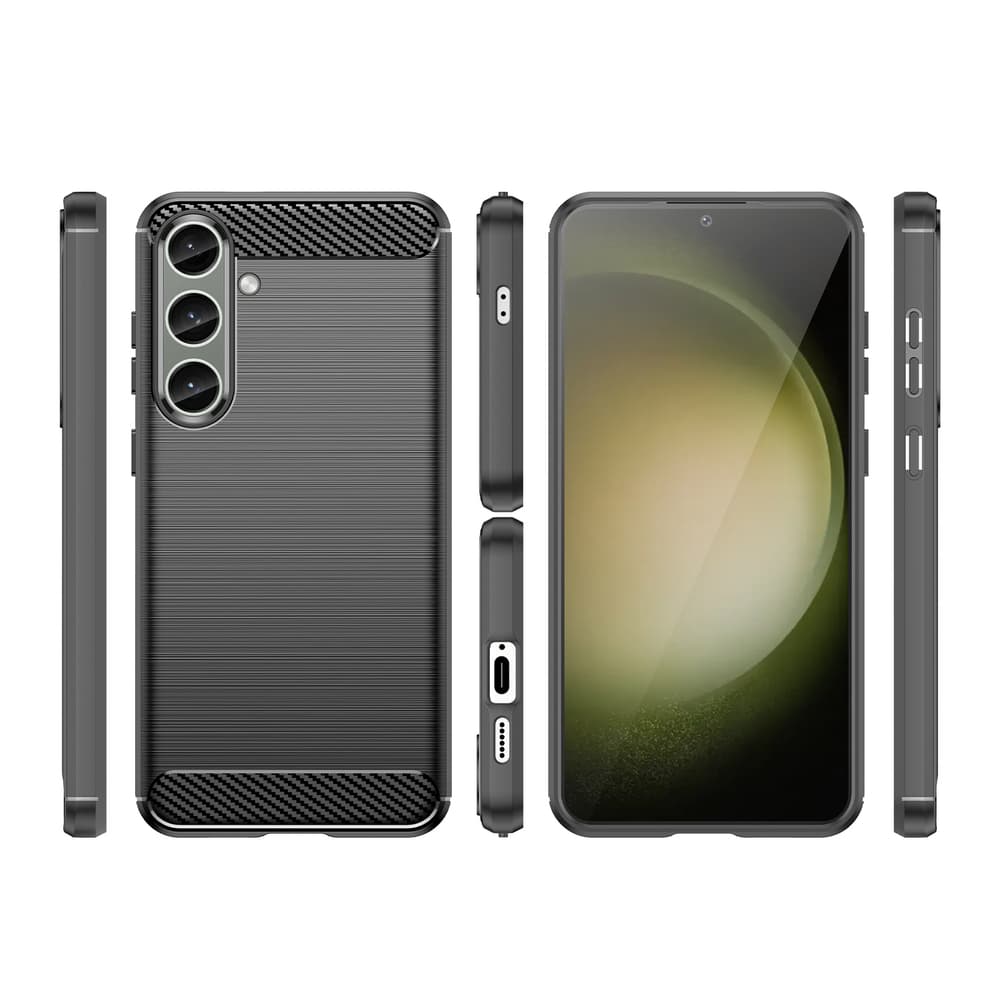 Carbon Case ovitek za Samsung Galaxy S24+ - črn, fleksibilen silikon 8