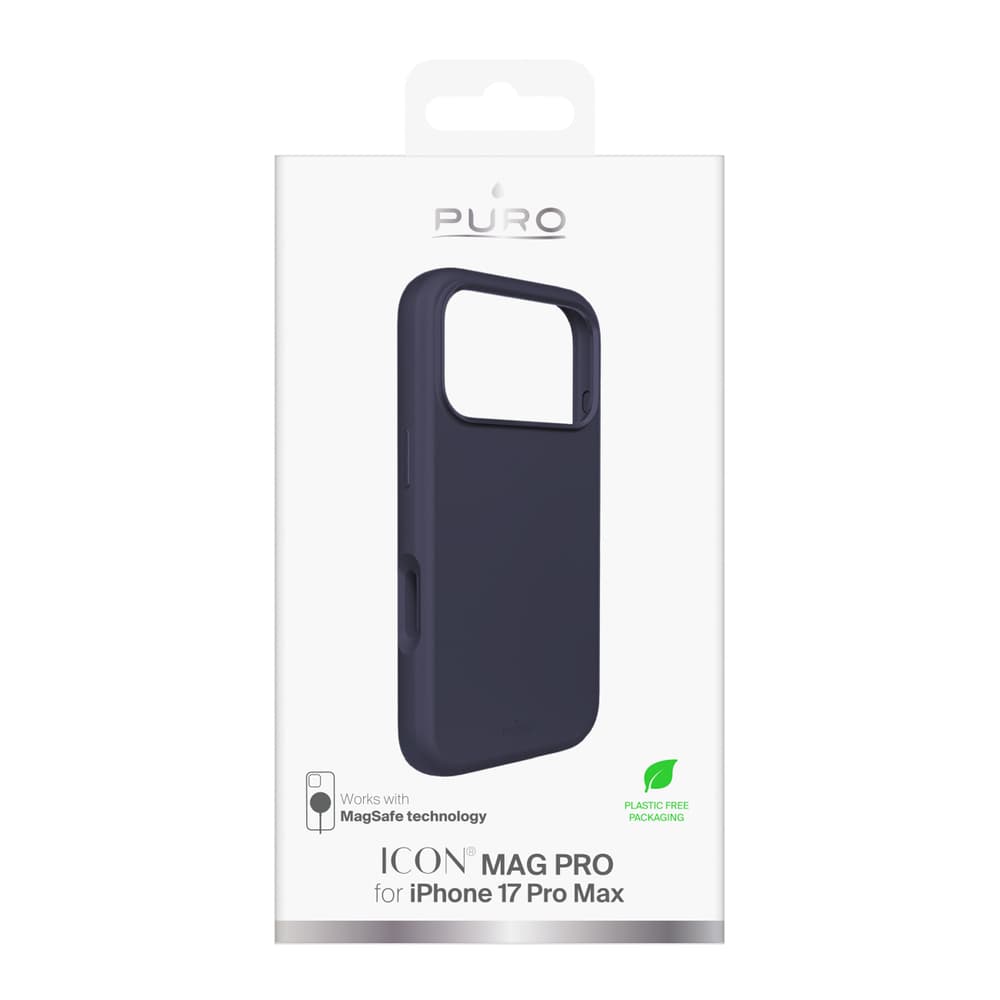 Puro Icon Mag Pro silikonska maska za iPhone 17 Pro Max, MagSafe, temno modra 2