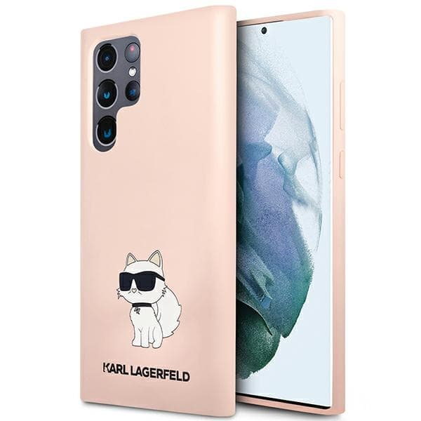 Karl Lagerfeld ovitek za Samsung S23 Ultra Silicone Choupette, roza