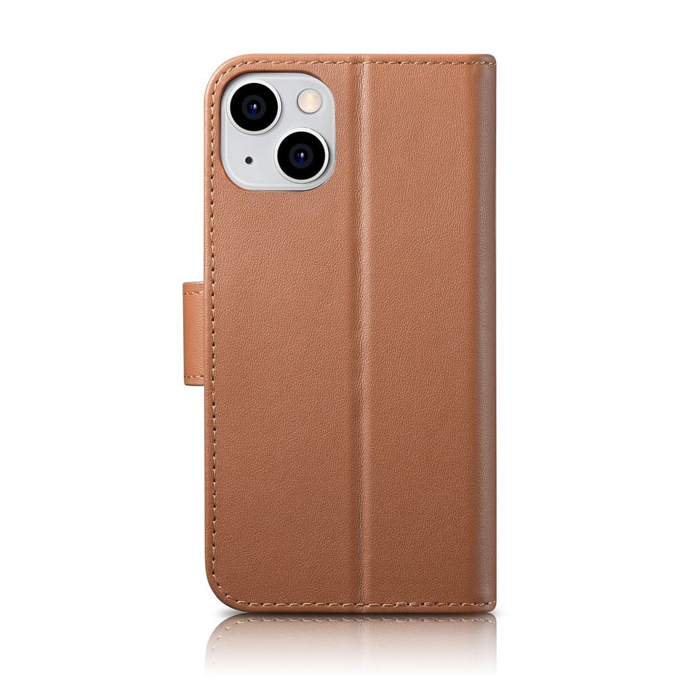 iCarer denarnica ovitek 2v1 za iPhone 14 Plus, rjava, Anti-RFID 2