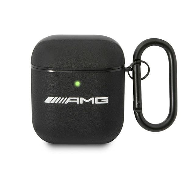 Ovitek Mercedes AMG Leather Big Logo za AirPods 1/2 - črn