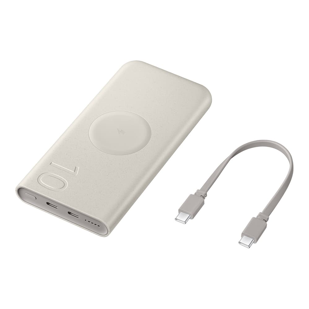 Induktivni napajalnik Samsung 10000 mAh, 2x USB-C 25W SFC - bež 6
