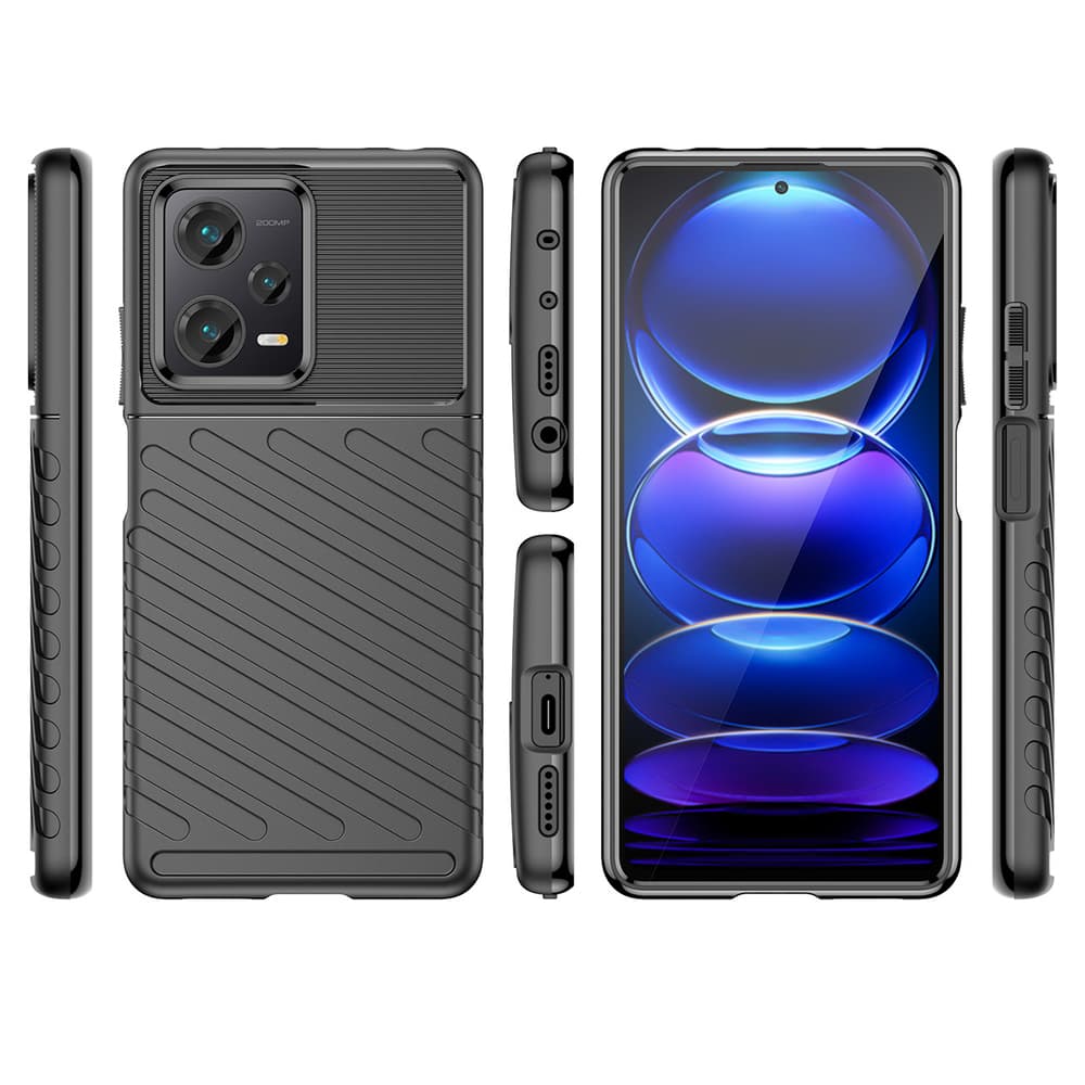 Thunder Case ovitek za Xiaomi Redmi Note 12 Pro+ (silikon, črn) 2