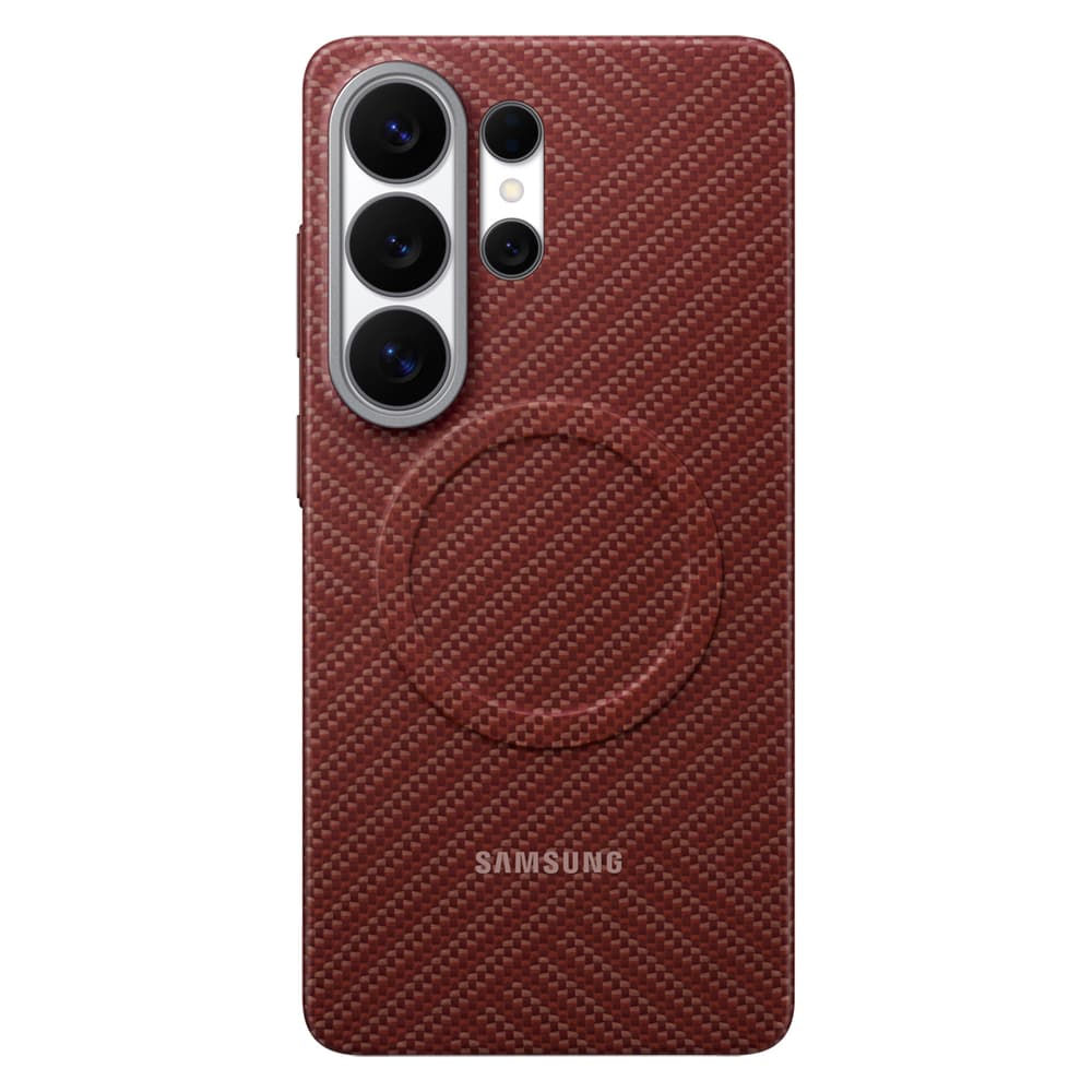Samsung Carbon Magnet ovitek za Galaxy S26 Ultra, MagSafe, rdeč