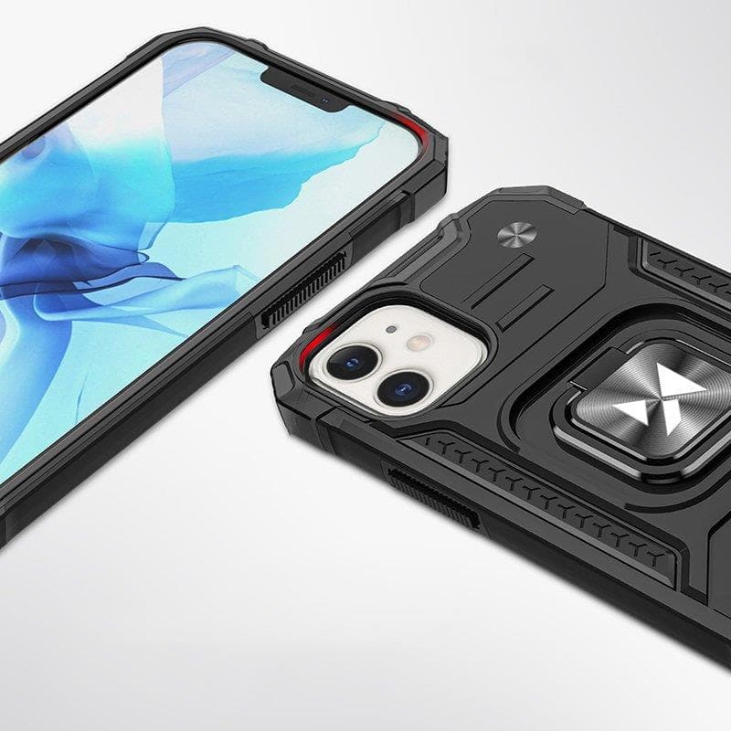 Wozinsky Ring Armor ovitek za iPhone 14 MAX, črn, s stojalom in obročem 3