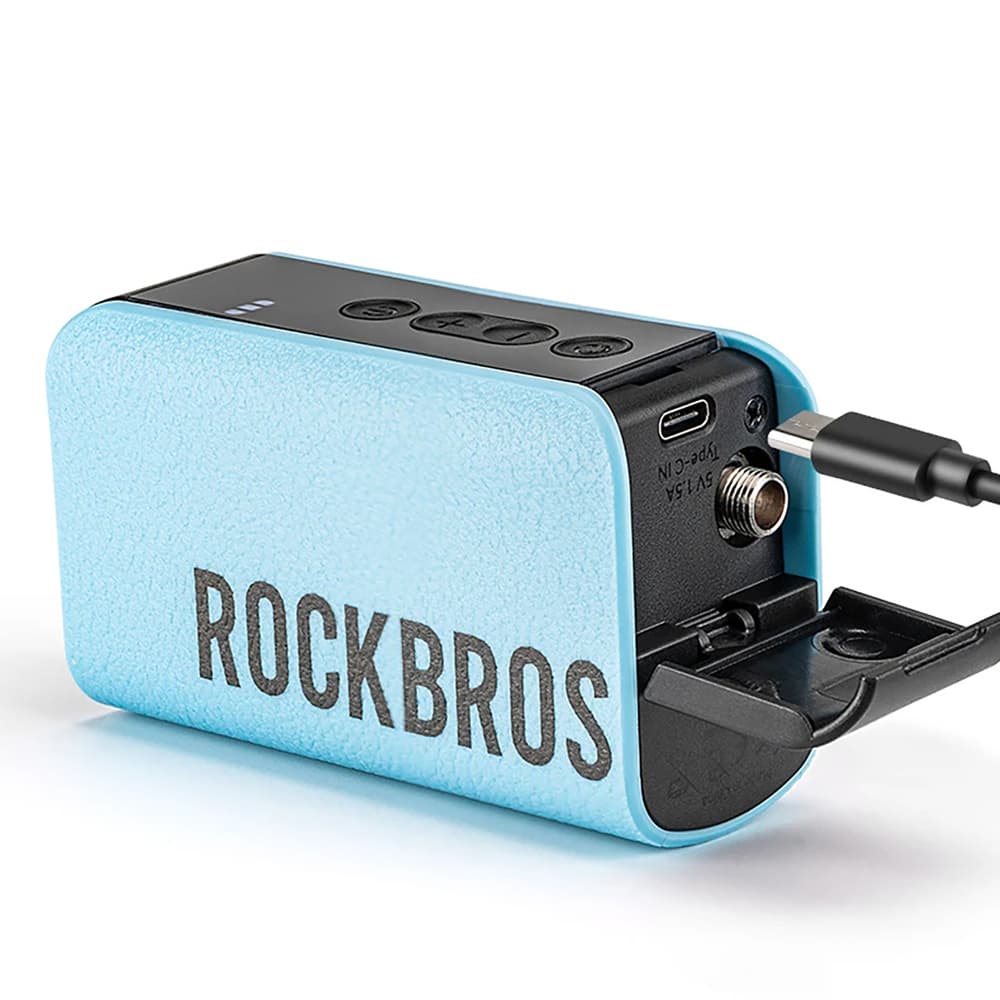 Električni kompresor Rockbros z zaslonom za žoge/balone - moder 2