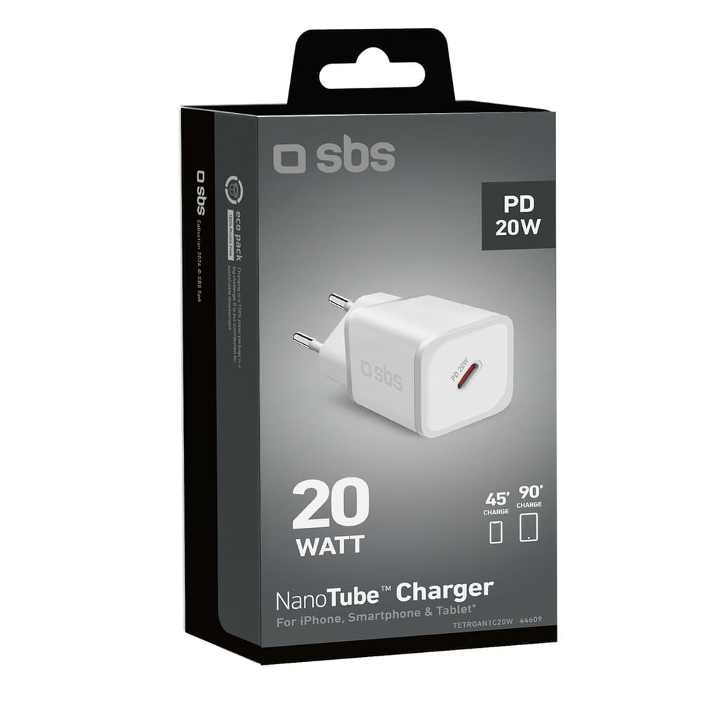 SBS 20W GaN stenski polnilnik s Power Delivery - bel 2