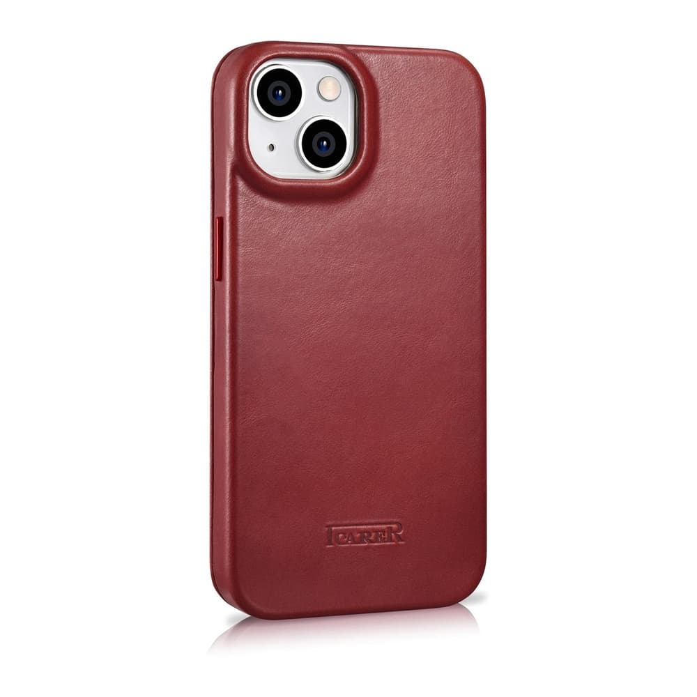 Ovitek iCarer Oil Wax za iPhone 14 Plus, rdeč 4
