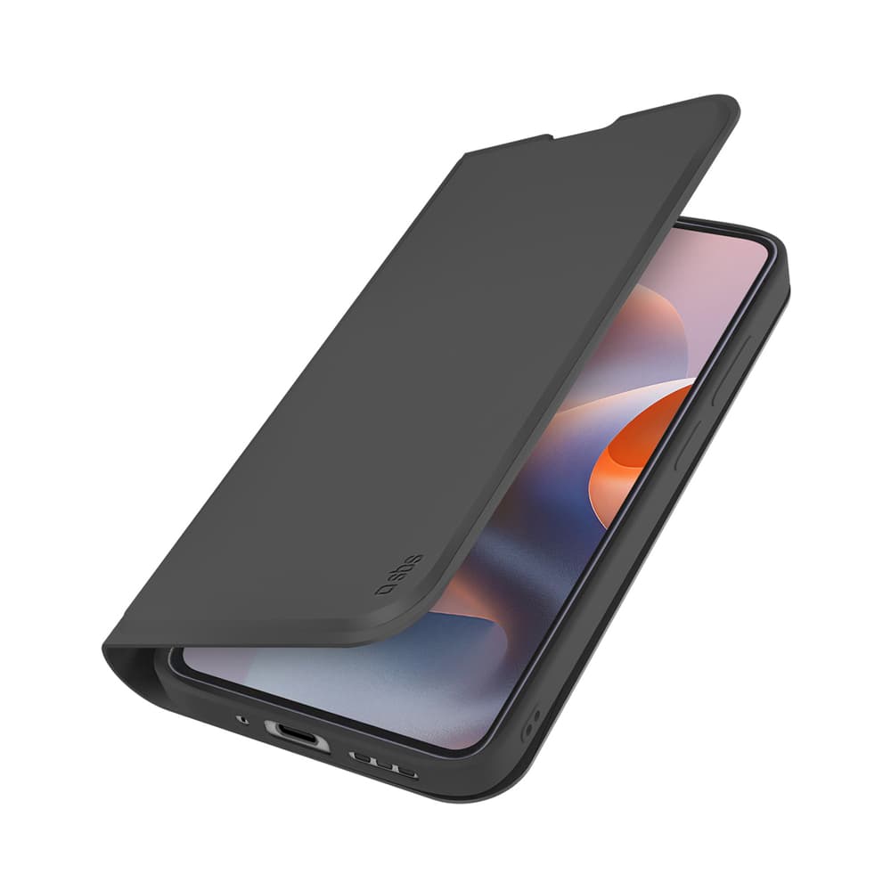 SBS Wallet Smooth ovitek za Motorola Moto G86 s preklopom - črn
