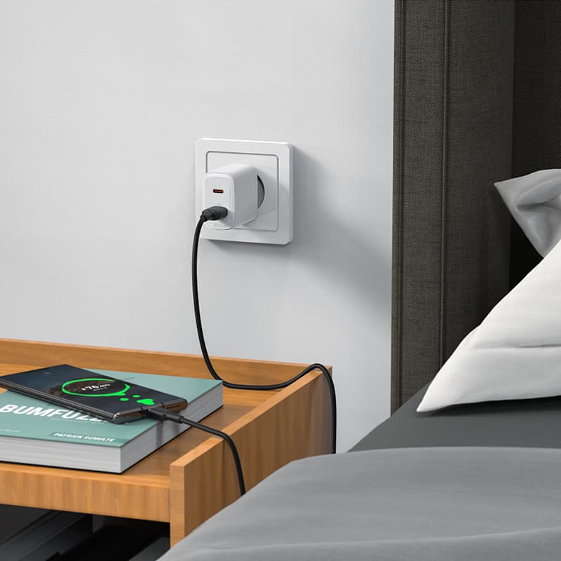 Acefast stenski polnilnik USB-C/USB 20W, PD, QC 3.0, FCP, bel (A25) 7
