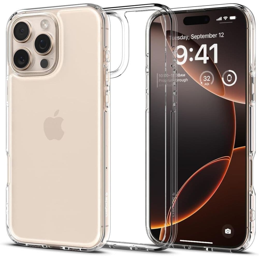 Ovitek Spigen Ultra Hybrid za iPhone 16 Pro - prozoren