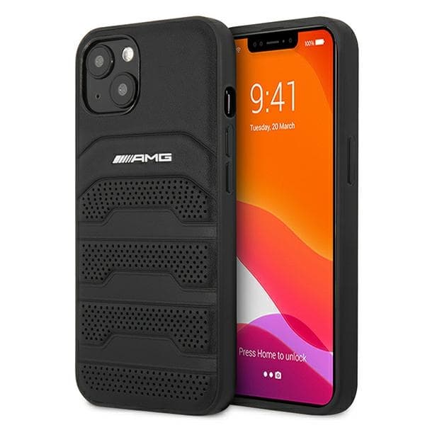 Mercedes AMG usnjena ovitek za iPhone 13 mini - črna