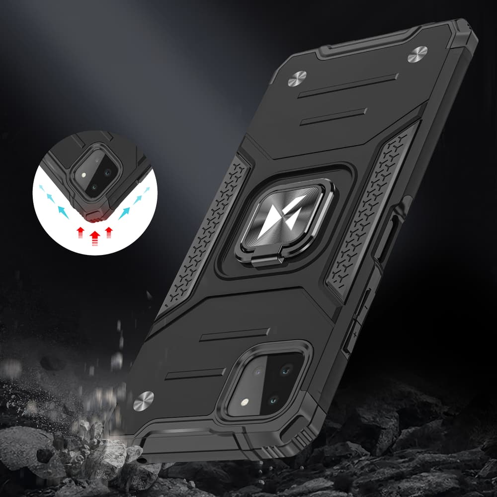 Wozinsky Ring Armor ovitek z obročem za Samsung Galaxy A22 4G, rdeč 7
