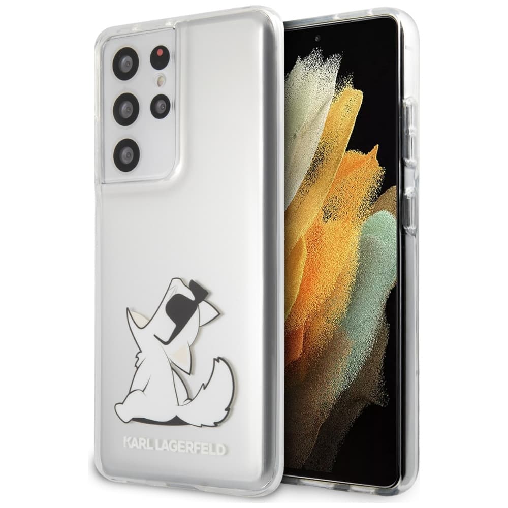Ovitek Karl Lagerfeld Choupette Fun za Samsung S21 Ultra, prozoren