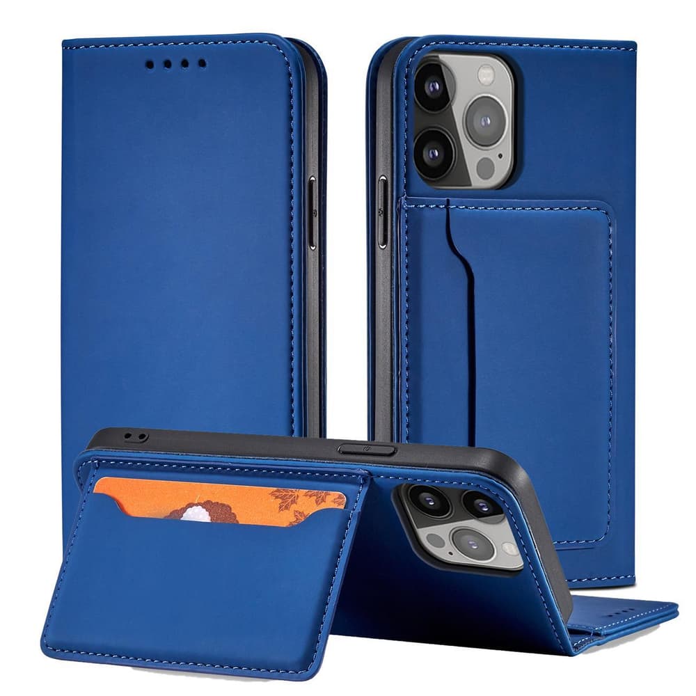 Hurtel Magnet Card etui za iPhone 13 Pro, denarnica, moder 2