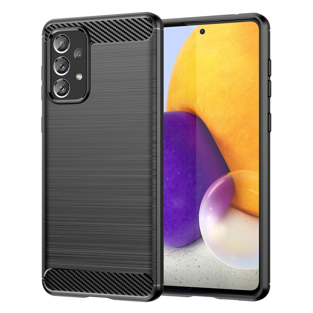 Hurtel Carbon Case prožno TPU ovitka za Samsung Galaxy A73 črna