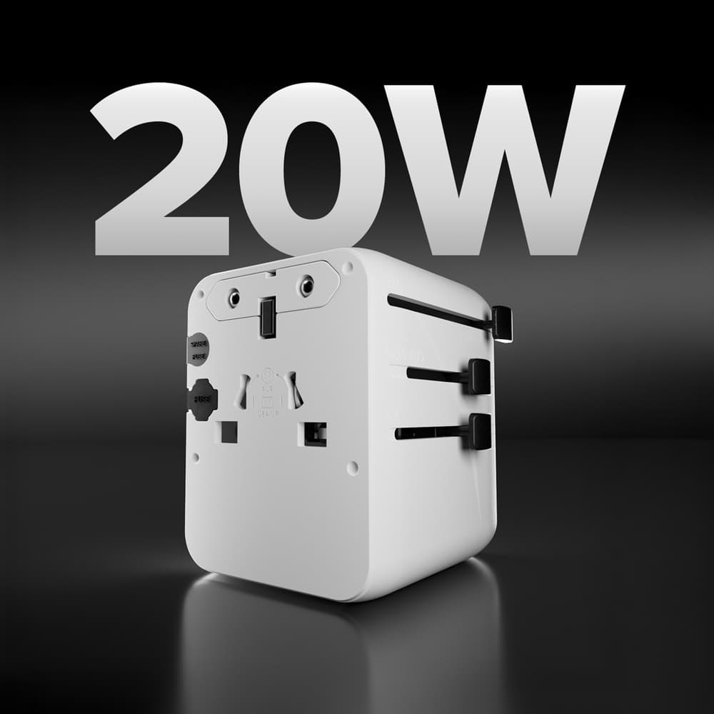 SBS Univerzalni potovalni adapter 2xUSB-C + 1xUSB-A - bel 3