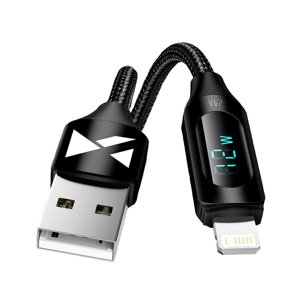 Wozinsky WUALC2 USB-A na Lightning kabel z LED zaslonom, 2.4A, 2m - črn 2