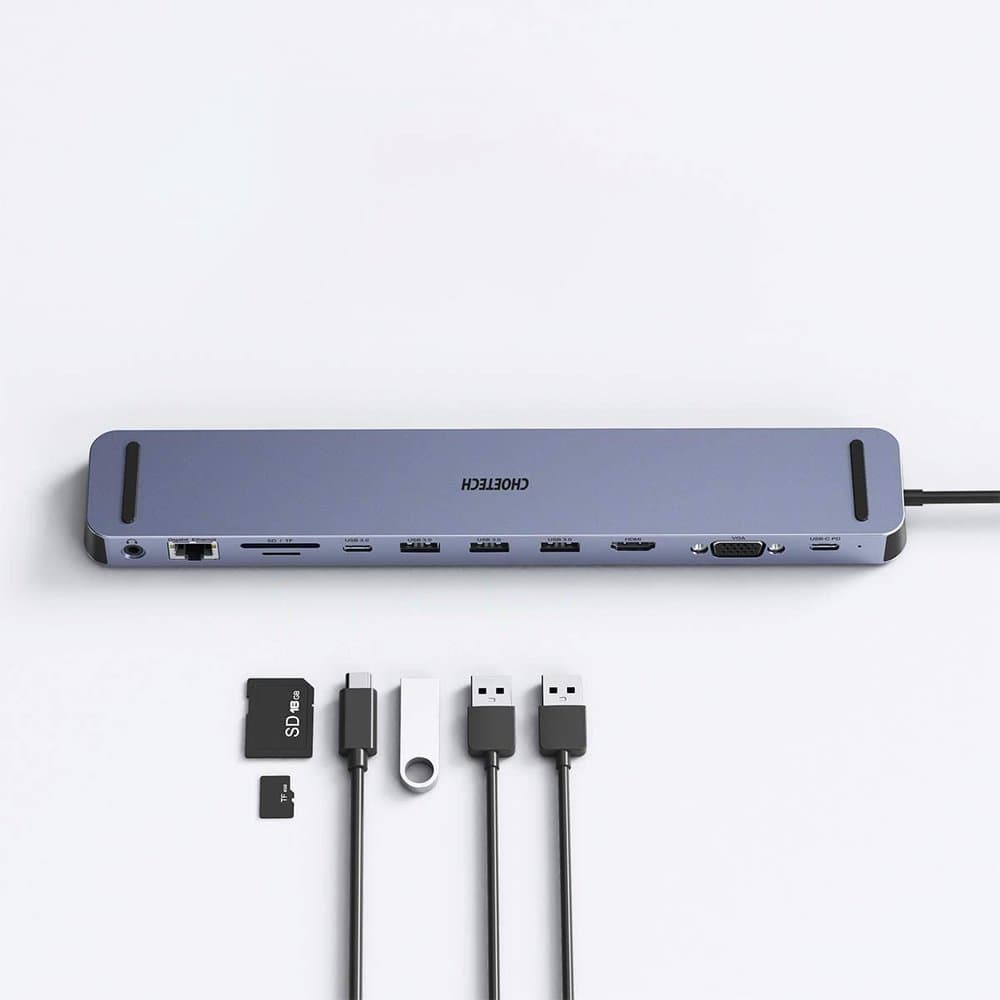 Choetech 11v1 USB C HUB adapter z PD 100W - HUB-M20 4