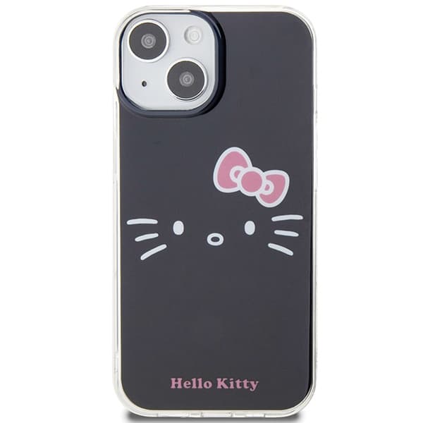 Hello Kitty ovitek IML Kitty Face za iPhone 15 - črna 3