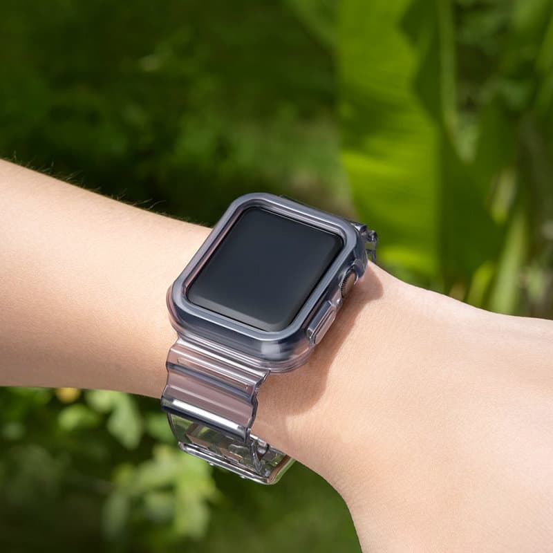 Silikonski pašček z ohišjem Strap Light za Apple Watch 38mm - črna 3