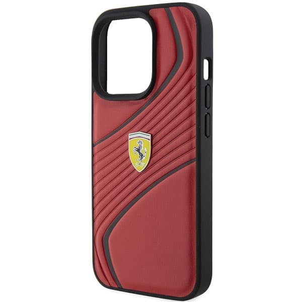 Etui Ferrari Twist Metal Logo za iPhone 15 Pro - rdeča 6