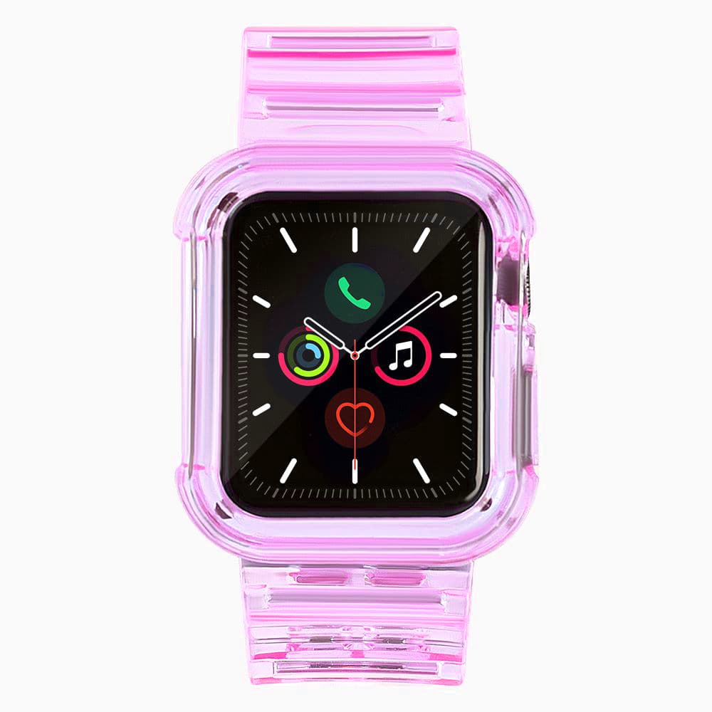 Silikonski pašček z ohišjem Strap Light za Apple Watch 40mm - rdeča
