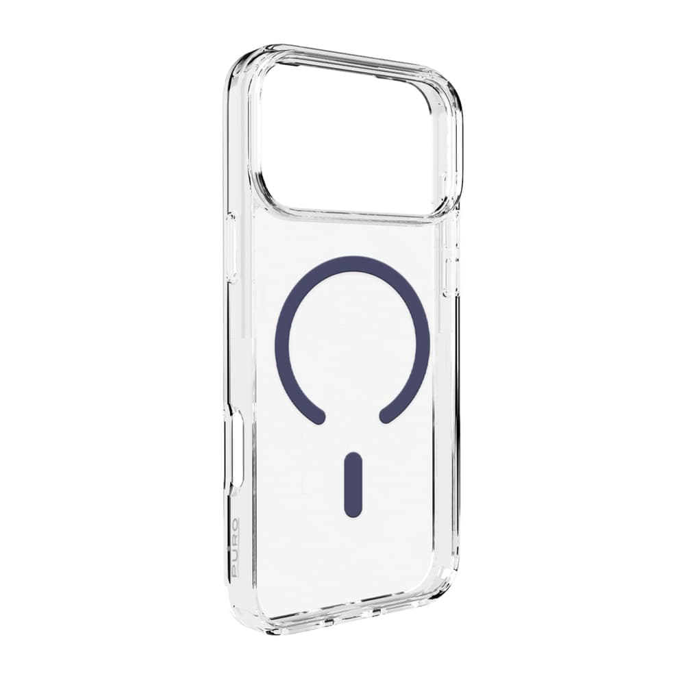 Puro Lite Mag ovitek za iPhone 17 Pro Max - prosojen s temno modrim obročem
