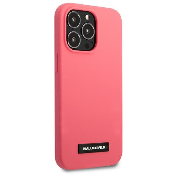 Ovitek Karl Lagerfeld Silicone Plaque za iPhone 13 Pro Max, fuksija 4