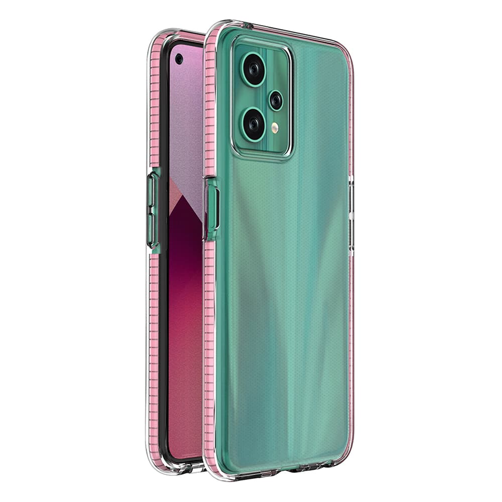 Hurtel Spring Case za Realme 9 Pro, silikonski ovitek s okvirjem, svetlo roza