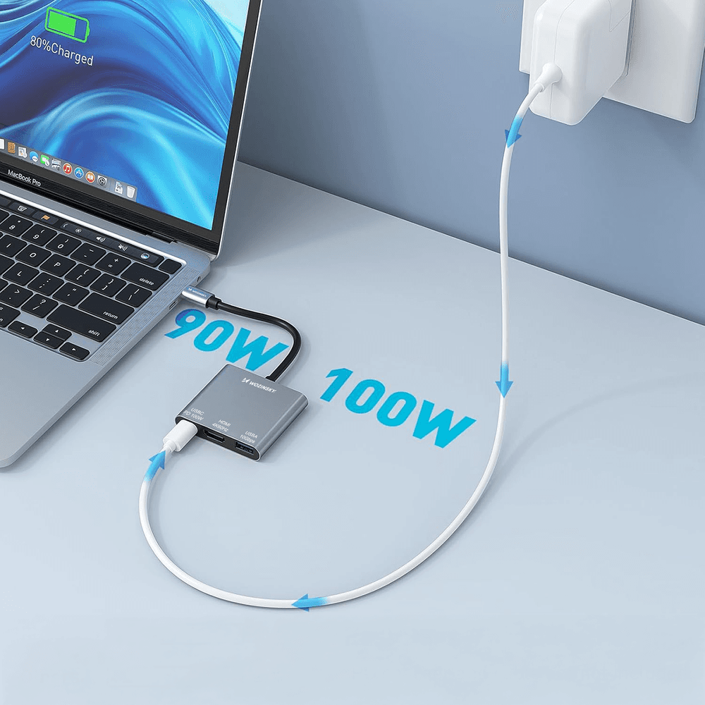 Wozinsky WHCH-01 USB-C Hub, PD 100W, HDMI 4K@30Hz, USB-A 10Gbps - siv 6