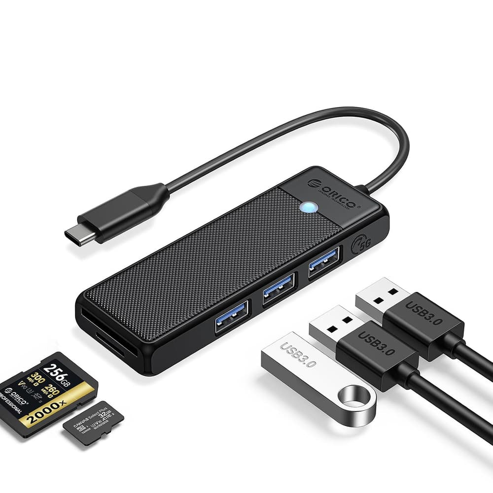 Orico PAPW3AT-C3 USB Hub, 4-port, 3x USB-A 3.0, bralnik kartic microSD/SD, 1,8 m, črn 7