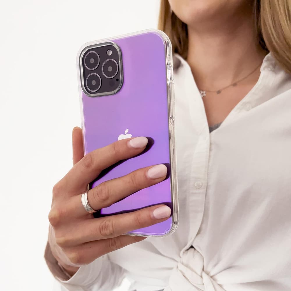 Hurtel Aurora Case za iPhone 12, gel neon ovitek, vijolična 3