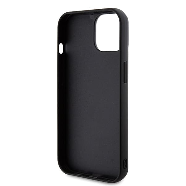 Ovitek Karl Lagerfeld 3D Rubber Glitter Logo za iPhone 15 - črna 7