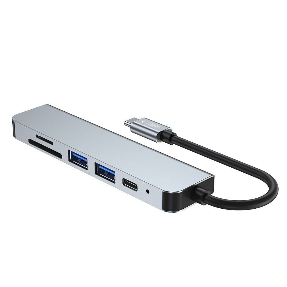 Adapter Tech-Protect V4 6v1 USB-C: USB-A 3.0 / USB-A 2.0 / USB-C / HDMI / Čitalnik kartic 8