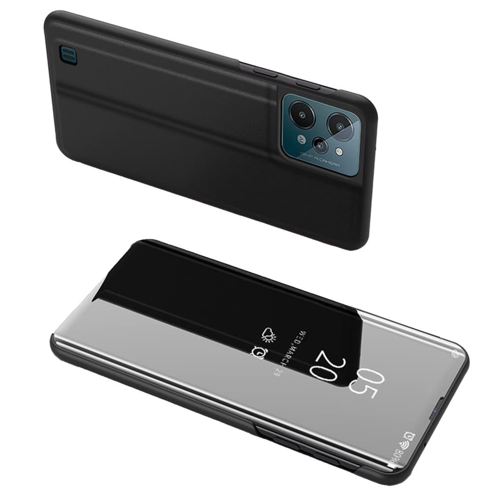 Hurtel Clear View Case etui za Realme C31 Flip, črn
