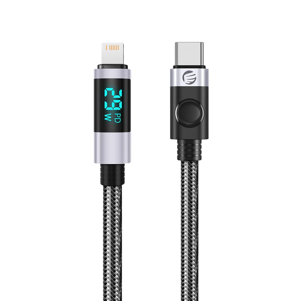 Orico LDC2L USB-C v Lightning PD kabel, 29W, LED, 480Mbps, 1.5m – črn