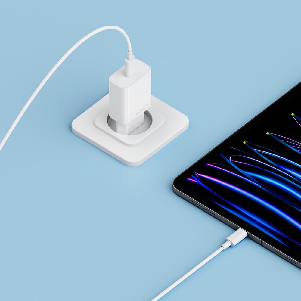 CUKTECH 20W USB-C GaN polnilnik EU vtič - Bel 3