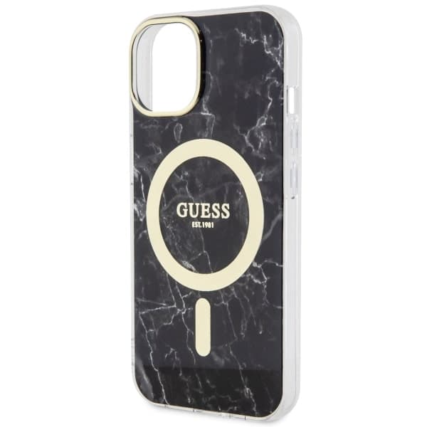 Ovitek Guess Marble MagSafe za iPhone 14, črn 6